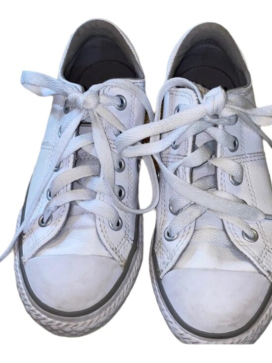 Converse Other - White Leather Converse Sneakers Sz 12